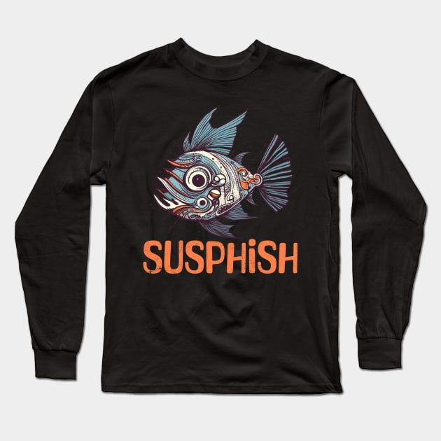 Susphish Quirky Fish Long Sleeve T-Shirt by DanielLiamGill
